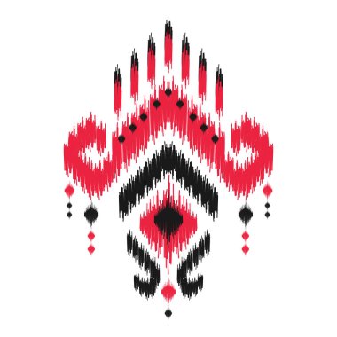 Etnik model sanatı. Amerikan, Meksika tarzı. Beyaz arka plan. Aztek kabile süsü izi. Kumaş, giysi, tekstil, logo, sembol tasarımı.