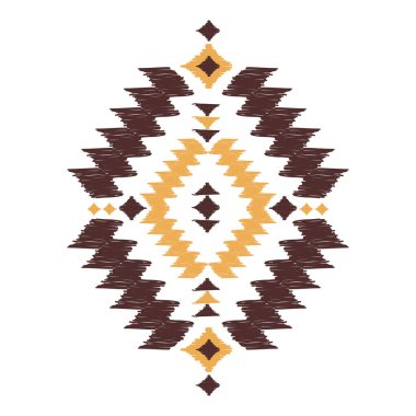 Geometrik Ikat etnik siyah desenli sanat. Amerikan, Meksika tarzı. Beyaz arka plan. Aztek kabile süsü izi. Kumaş, giysi, tekstil, logo, sembol tasarımı.