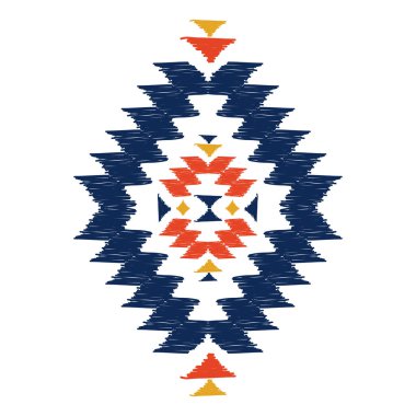 Geometrik Ikat etnik siyah desenli sanat. Amerikan, Meksika tarzı. Beyaz arka plan. Aztek kabile süsü izi. Kumaş, giysi, tekstil, logo, sembol tasarımı.