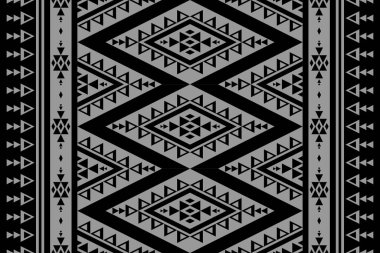 Etnik Aztek desenli sanat. Geometrik kusursuz desen kabile, halk nakışı ve Meksika tarzı. Arkaplan, illüstrasyon, tekstil, kumaş, giysi, halı için tasarım.