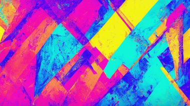 Canlı Grunge Soyut Kolajı Kırıntı Boyası ve Kesiklerle