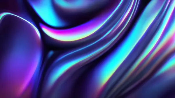 Fluid Holographic Curves in 3D Render Background