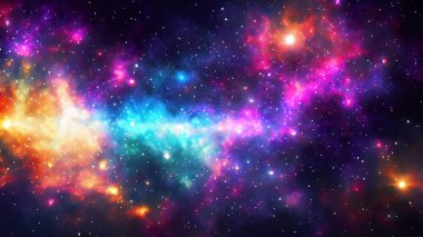 Canlı Kozmik Bulutsu ve Starfield Arkaplanı