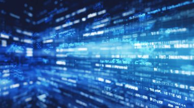 Mavi Arkaplanda Dijital Veri Akımı