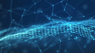 Parlayan Düğümlerle Parlak Mavi Ağ Ağı