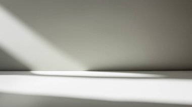 Minimalist Room with Soft Spot of Light and Shadows on White Wall