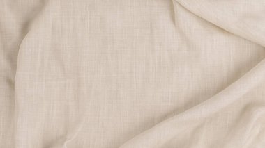 Yumuşak Katlı Bej desenli Keten Kumaş