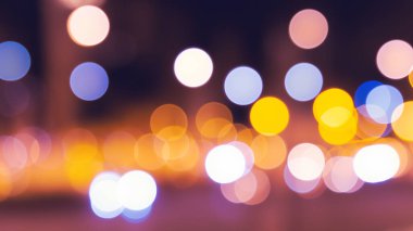 Gece Şehrinde canlı Bokeh Işıkları