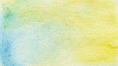 Colorful Watercolor Paper Texture Background with Yellow Blue and Green Colors clipart