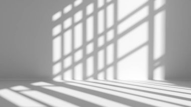 Geometrik Işık ve Gölgelerle Minimalist Beyaz Stüdyo