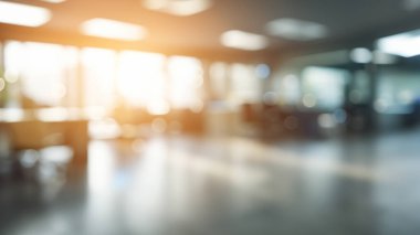 Doğal Işık ve Bokeh Efektli Bulanık Ofis Alanı