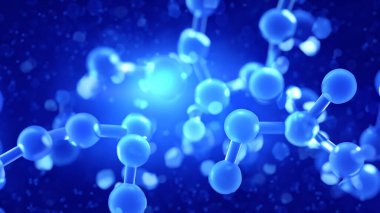 Mavi Moleküler Yapı 3B Arkaplan