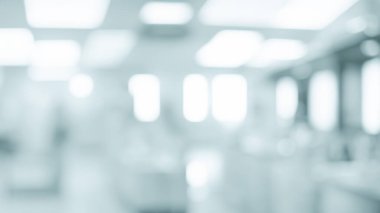 Parlak Işıklar ve Yumuşak Beyaz Arkaplanlı Bulanık Beyaz Laboratuvar Odası