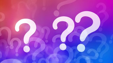 Çoklu Beyaz Soru İşaretli Renkli Soyut Arkaplan