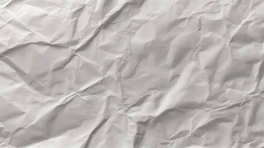 Buruşmuş beyaz kağıt dokusu doğal kırışıklıklar ve kıvrımlarla
