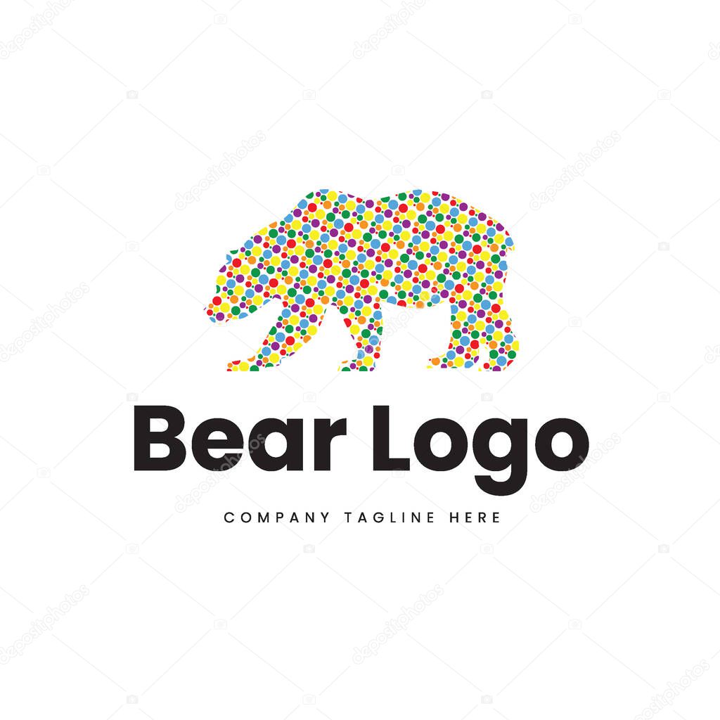 Bear Color full logo with dotted pattern