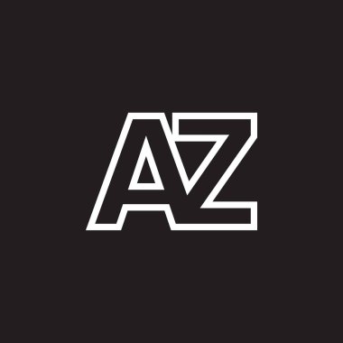 siyah ve beyaz harfler az logo  