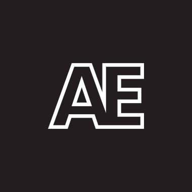 Siyah beyaz bir AE logosu