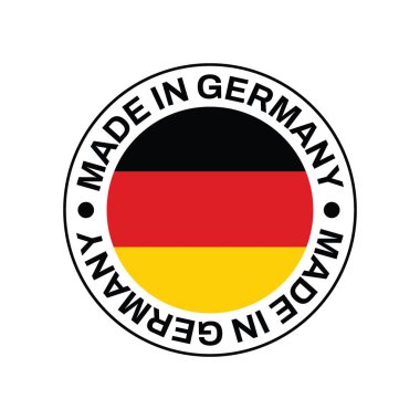 Beyaz arkaplan vektör illüstrasyonunda bayrak ile birlikte GERMANY daire damgası.