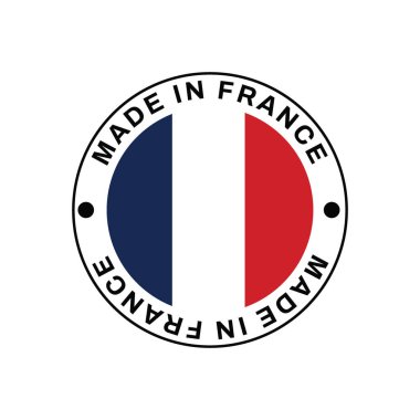 Beyaz arkaplan vektör illüstrasyonunda bayrak bulunan FRANCE çember damgası.