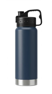 Beyaz arka planda izole edilmiş plastik termos. 3d oluşturma