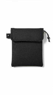 beyaz arka planda modern siyah deri cüzdan