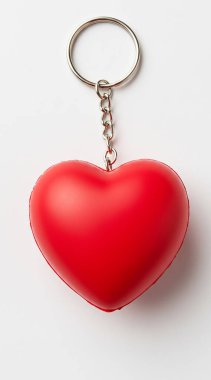 Beyaz arkaplanda kırmızı saplı kalp