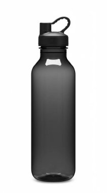 Siyah kapaklı boş plastik şişe.