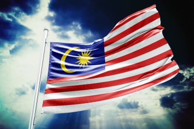 Gece vakti Malezya bayrağı