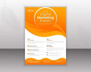 Kurumsal el ilanı tasarım şablonu soyut şekillerle işiniz için