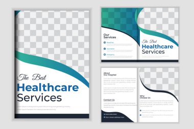 İşiniz için Tıbbi Çift Katlı Broşür Şablonu