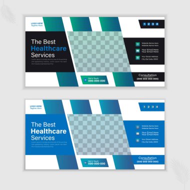 Tıbbi E- posta İmzalama veya Vektör Tasarım Şablonu ve En İyi Sağlık Hizmetleri