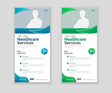 İşiniz için Tıbbi Katlama veya Dl Flyer Şablonu