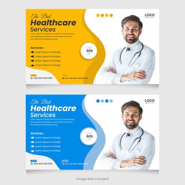 Tıbbi konsept Youtube kapağı ve küçük resim tasarım şablonu