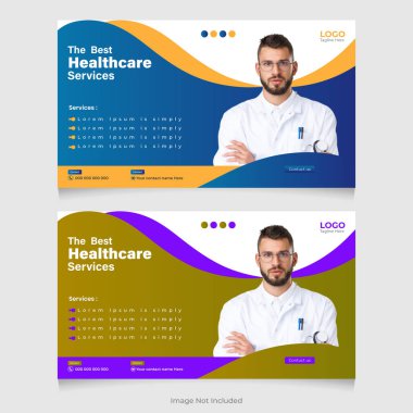 Tıbbi konsept Youtube kapağı ve küçük resim tasarım şablonu