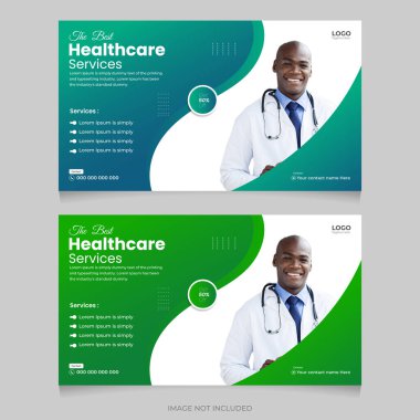 Tıbbi konsept Youtube kapağı ve küçük resim tasarım şablonu