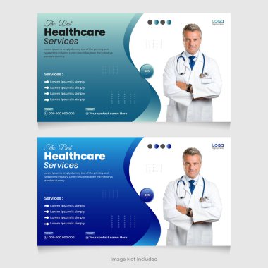 Tıbbi konsept Youtube kapağı ve küçük resim tasarım şablonu