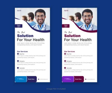 İşiniz için Tıbbi Katlama veya Dl Flyer Şablonu