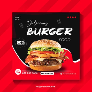 Burger Sosyal Medya Posta Tasarım Şablonu