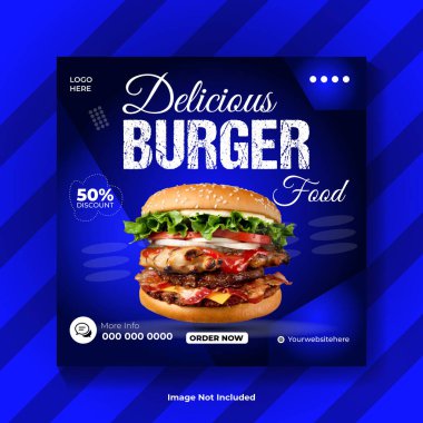 Burger Sosyal Medya Posta Tasarım Şablonu