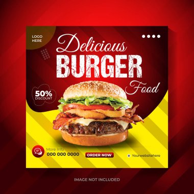 Burger Sosyal Medya Posta Tasarım Şablonu