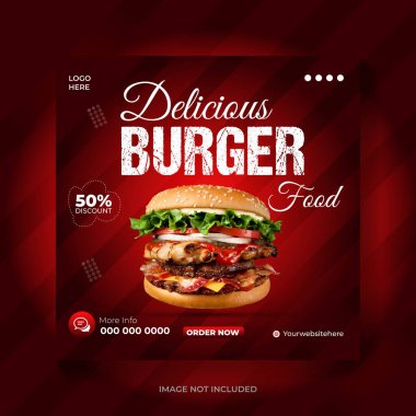 Burger Sosyal Medya Posta Tasarım Şablonu