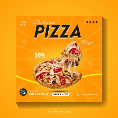 Gıda veya Pizza Sosyal Medya Posta Pankartı İşiniz için Tasarım Şablonu