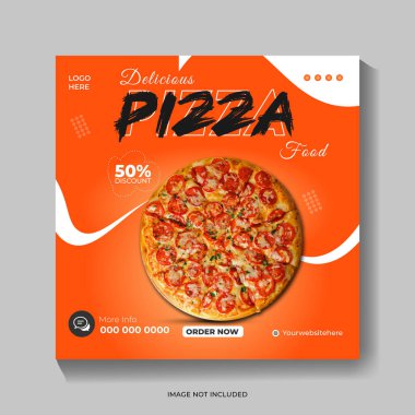 Gıda veya Pizza Sosyal Medya Posta Pankartı İşiniz için Tasarım Şablonu