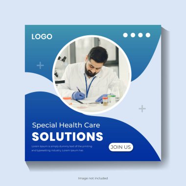 Sosyal Medya Spesifikasyonları Tıbbi Sosyal Medya Bayrağı Tasarımı