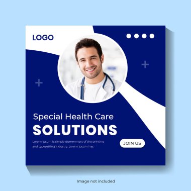 Sosyal Medya Spesifikasyonları Tıbbi Sosyal Medya Bayrağı Tasarımı