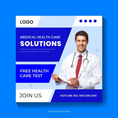 Tıbbi Sağlık Çözümleri, Sosyal Medya Posta Tasarım Şablonu