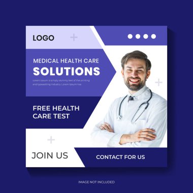 Tıbbi Sağlık Çözümleri, Sosyal Medya Posta Tasarım Şablonu