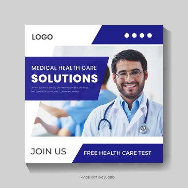 Tıbbi Sağlık Çözümleri, Sosyal Medya Posta Tasarım Şablonu