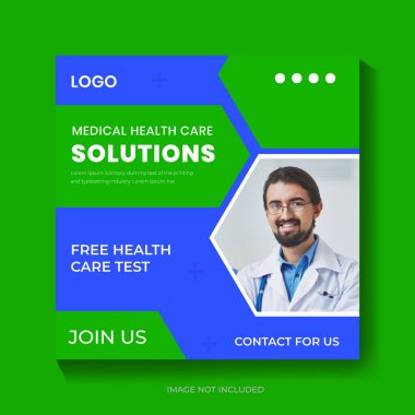 Tıbbi Sağlık Çözümleri, Sosyal Medya Posta Tasarım Şablonu